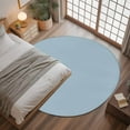 thumbnail image 3 of Light Blue 3.3ft Round Rug, Farmhouse Solid Blue Color Modern Art Non-Skid Rubber Backing Large Area Rugs - Living Room Bedroom Home Office, Indoor Floor Mat Carpets Washable Rug, 3 of 9