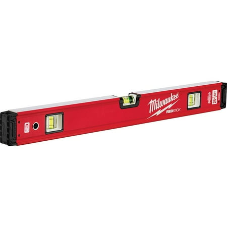UPC: 0045242481521 | Milwaukee REDSTICK Series MLBXM24 Magnetic Box Level  24 in L  3-Vial  1-Hang Hole  Magnetic  Aluminum  Red