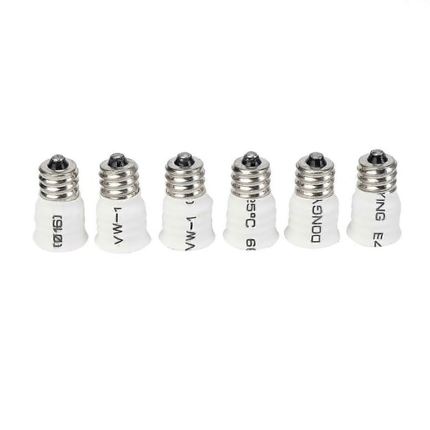 6-Pack E12 to E14 White Bulb Converter LED Light Holder Lamp Adapter Socket Changer High Quality