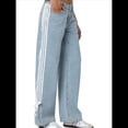 thumbnail image 2 of Vaqueros Holgados de Pierna con Corte Lateral para Mujer Azul L, 2 of 8