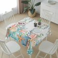 thumbnail image 6 of Marine Life Table Cloth Waterproof Tablecloths, Nautical Underwater Coral Shell Starfish Watercolor Tablecloth Dining Table Cover for Kitchen Party Tabletop Outdoor, Square Tablecloth 54x54 Inch, 6 of 9