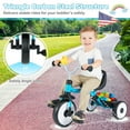 thumbnail image 3 of Babyjoy 3-in-1 Kids Tricycle with Lighted Wheels Folding Toddler Trike with Adjustable Seat Blue, 3 of 9