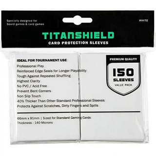 TitanShield (150 Sleeves/White Standard Size Board Game Trading Card  Sleeves Deck Protector for MTG, Baseball Collection, Dropmix