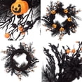 thumbnail image 2 of Yesfashion 26 Inch Halloween Wreaths for Front Door, Halloween Decorations Halloween Ghost Wreath with Feathers Artificial Black Rose and Ribbon for Indoor Outdoor Home Party Decor, 2 of 7