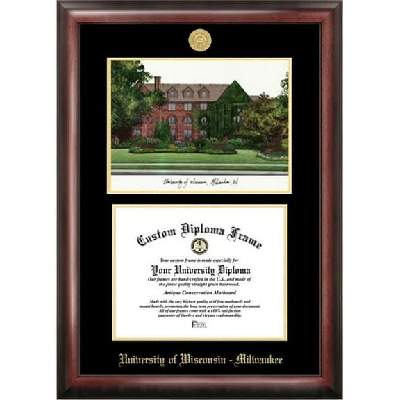 Campus Images WI994LGED University of Wisconsin   Milwaukee Gold embossed diploma frame with Campus Images lithograph