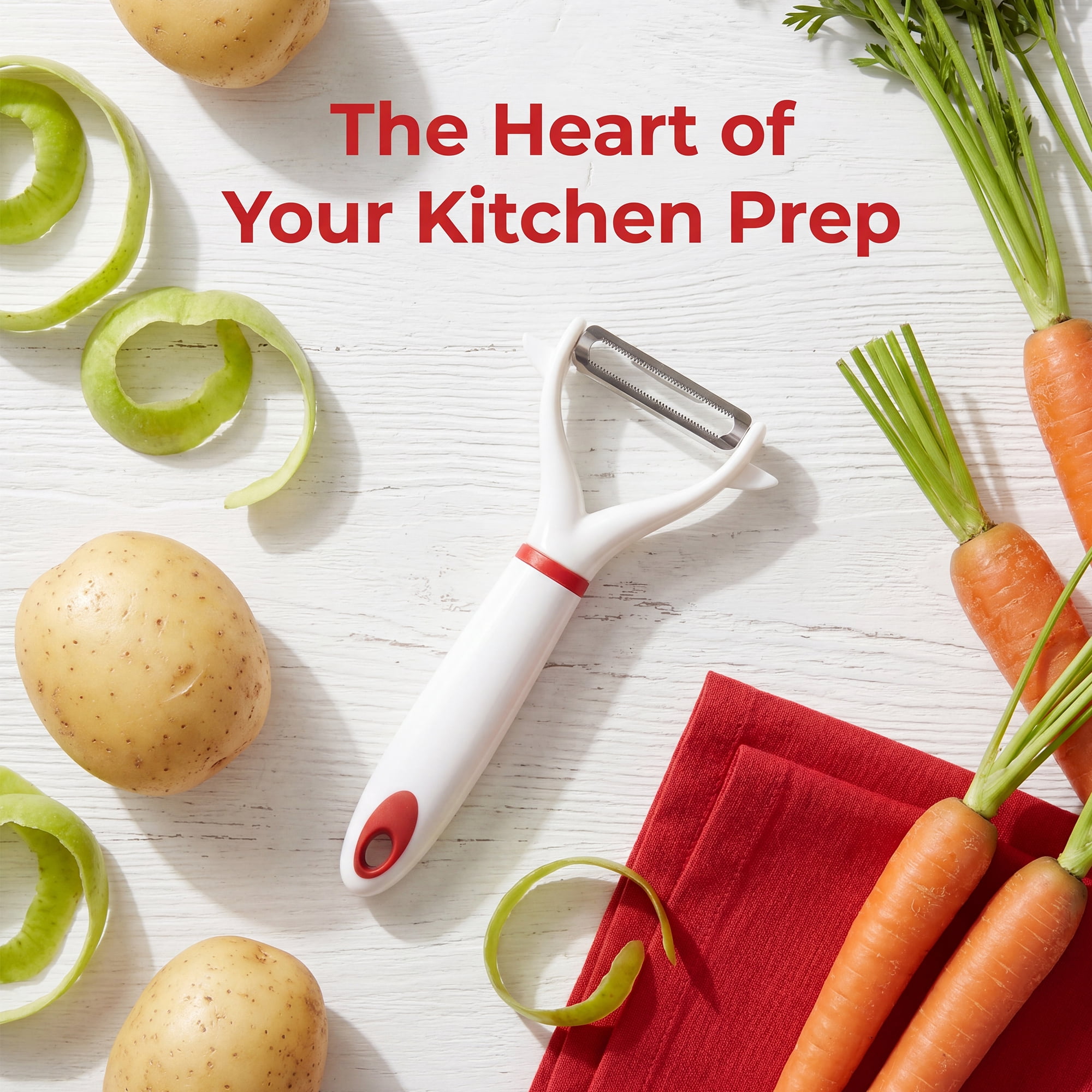 Unique Bargains Stainless Steel Durable Peeler with Ergonomic Handle Red 6.1" x 2.4"