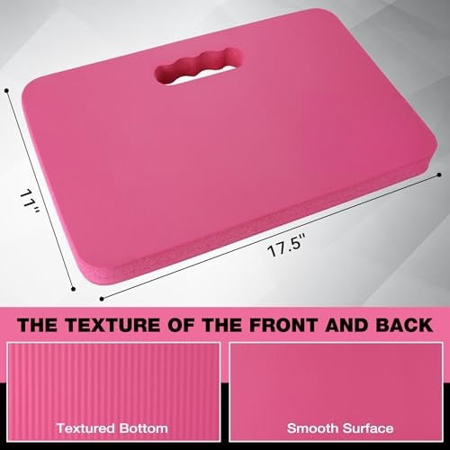 Extra Thick Kneeling Pad, Soft Foam Cushioning for Knee, Large Foam Kneeler Mat for Gardening, Bathing Baby, Workout Supplies, 17.5 x 11 x 1.5 in, Pink