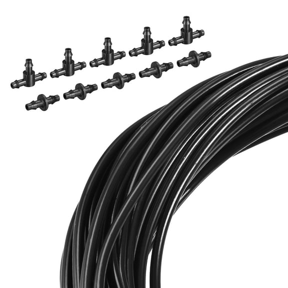 Uxcell 4mm ID 30 Meters Drip Irrigation Tubing with 20pcs Irrigation Parts