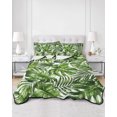 thumbnail image 2 of Quilt King Size Bedding Set, Monstera Palm Leaves Reversible Summer Quilt 3 Pieces, Summer Tropical Botanical Country Lightweight Bedspreads Coverlets with 2 Pillow Shams for All Seasons, 2 of 5