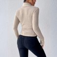 thumbnail image 4 of Long Sleeve T-Shirt for Women Ribbed Knit Turtleneck Slim Fit Sweater Top, Stretchy Casual Pullover for Fall Winter, 4 of 5