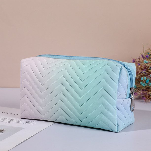 PURDORED-Bolsa de maquillaje de Color degradado para mujer, neceser grande de terciopelo con cremallera, ideal para viaje, 1 unidad qiuyongming unisex