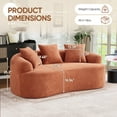 thumbnail image 3 of Timbernest 65" Modern Loveseat, No Assembly Cloud Couch for Living Room, Curved Sofa for Small Space, Coral Pink, 3 of 13