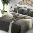 thumbnail image 3 of Ambesonne Animal Fitted & Top Sheet Set with Shams, Wild Animal on Highway, Black Cocoa Grey, 3 of 5