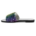 thumbnail image 2 of LAVRA Women's Rhinestone Slides Crystal Embellished Bling Sandals, 2 of 5