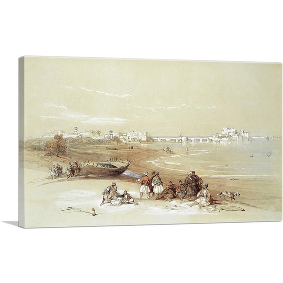 ARTCANVAS Saida Ancient Sidon 1839 Canvas Art Print by David Roberts - Size: 12" x 8" (0.75" Deep)