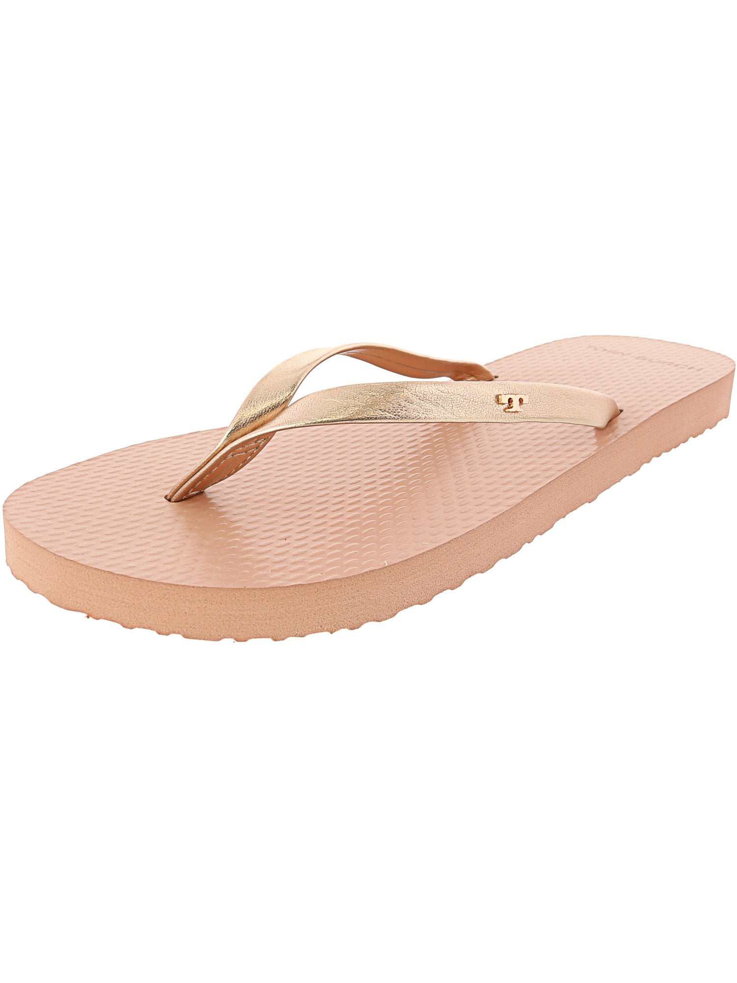 tory burch metallic leather flip flop