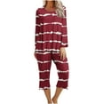 thumbnail image 2 of Ensemble de Pyjamas à Domicile Confortable à Col Rond à Manches Longues pour Femmes 2022! 2PC, 2 of 5