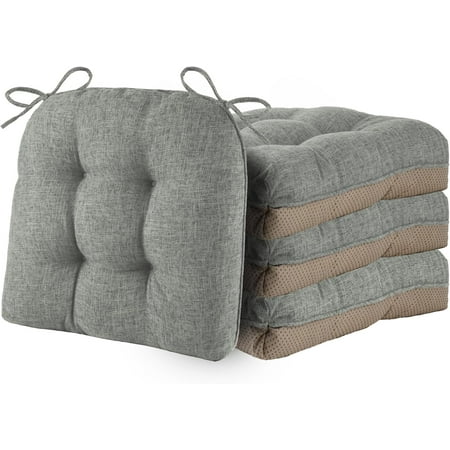 

Chair Cushions for Dining Chairs Set of 4 Office Chair Cushion 18x18x3 Inches Kitchen Chair Pads Soft and Comfortable Seat Cushion with Ties and Non Slip Backing Navy