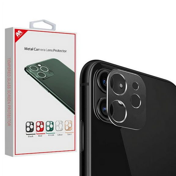 Apple iPhone 11 Camera Lens Protector Metal Frame Ultra-Thin High Definition Bubble Free Anti-Scratch Screen Protector Back Rear Camera Lens Case Friendly [BLACK] for Apple iPhone 11 / 6.1 inch