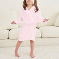 thumbnail image 5 of Boys Girls Kids Hooded Bathrobe,Soft Flannel Loungewear Robe with Adjustable Tie,Cartoon Print,for Toddlers to Kids 2-12 Years Toddler Pajamas Gibobby,Light Pink,Size 7-8T, 5 of 9