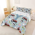 thumbnail image 2 of Catabedysis Farm Theme Initial Y Queen Comforter Set For Boys,Red Farm Equipment Tractor ABC Print Comforter Sets Queen,Colorful Stars Reversible,3pcs,1 Comforter and 2 Pillowcases, 2 of 7