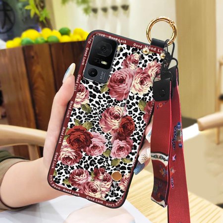 Lulumi-Phone Case For TCL 40XL/40T/T608D/Lively Jitterbug Smart4, cell phone sleeve Anti-knock phone cover Back Cover cell phone case cell phone cover old lady Shockproof ring Lanyard