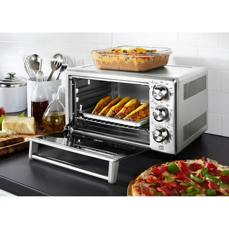 Oster Compact Countertop Oven With Air Fryer, Stainless Steel