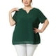 thumbnail image 1 of Blude talgrande pamujer Puntos suizos Cuello redondo Blusas lindas básicas Verde Oscuro XXL, 1 of 6