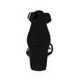 thumbnail image 2 of BLISSFUL STEP Women's Solid Color Open Toe Mid Block Heel Buckle Ankle Strap Sandals Black 10, 2 of 8