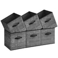 thumbnail image 1 of Juego de 6 cubos de almacenamiento SONGMICS Classic, color negro, 33 x 33 cm, 1 of 7