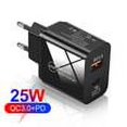 thumbnail image 5 of Adaptador de corriente de 25 W Cargador rápido Fuente de alimentación USB-C Tipo-C QC 3.0 Negro, 5 of 5