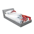 thumbnail image 2 of Ambesonne Christmas Fitted Sheet & Pillow Sham Set, Snow Balls, Twinxl, White Red, 2 of 2