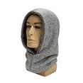 thumbnail image 5 of IYTR Mens And Womens Winter Neck Warmer Solid Color Knitted Hooded Scarf for Cold Weather Soft Stylish Hooded Hat Gray One Size, 5 of 5