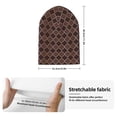 thumbnail image 2 of Pofeuu Brown Gold Grid Print Beanie Hat for Men Women Knit Winter Hat Warm Cuffed Skull Beanie Slouchy Soft Unisex, 2 of 6