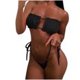 thumbnail image 3 of Hinvhai Swimsuits for Women,Summer Women's Print Split Swimsuit Swimwear Beachwear Bikini Black S(S), 3 of 9