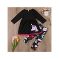 thumbnail image 2 of Cathery 2Pcs Toddler Baby Girl Winter Clothes Animals Print Long Sleeve T-Shirt Tops+Floral Pants Outfit Set 2-7T, 2 of 6