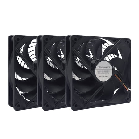 3-Pack 120mm 24V DC High Airflow Computer PC Case Fan 3Pin Dual Ball Bearing Brushless Exhaust Cooling Fan with Metal Guard 3000RPM