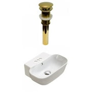 American Imaginations AI-33464 16.34 in. Wall Mount White Vessel Set for 3 Hole 4 in. Center Faucet