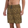 thumbnail image 2 of Kdxio Gold Glitter Leopard Pattern Mens Casual Shorts - Drawstring Summer Beach Sports Shorts for Men, 2 of 9