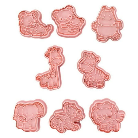 

ZOYONE 8 PCS Biscuit Mold Tiger Panda Shape Cookie Cutters Mini Fondant Cookie Stamper