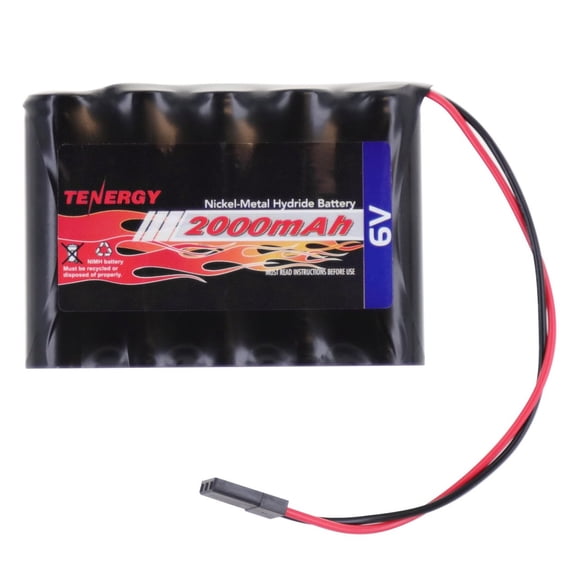 Tenergy NiMH 6V 2000mAh Side-by-Side Receiver Battery Pack w/ Hitec Connector for RC Aircrafts