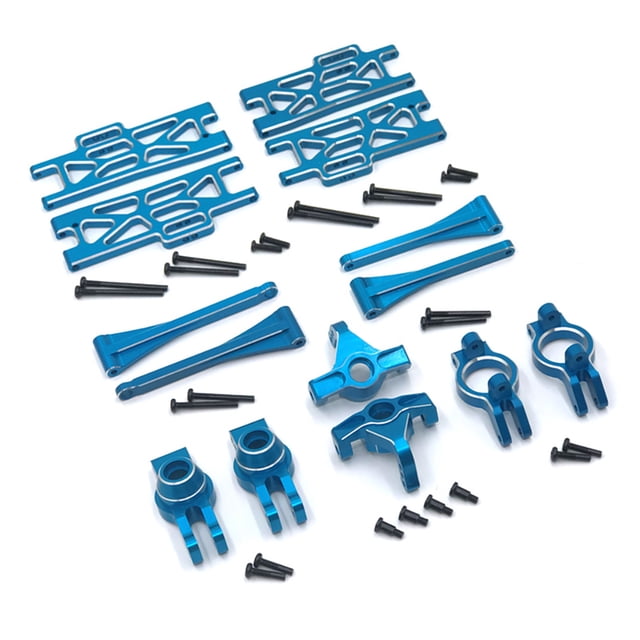 Youkk Metal C-Shaped Seat Front Rear Upper Lower Swing Arm RC Crawler Vehicle Steering Cup Upgrade Parts Kit Accessories Blue