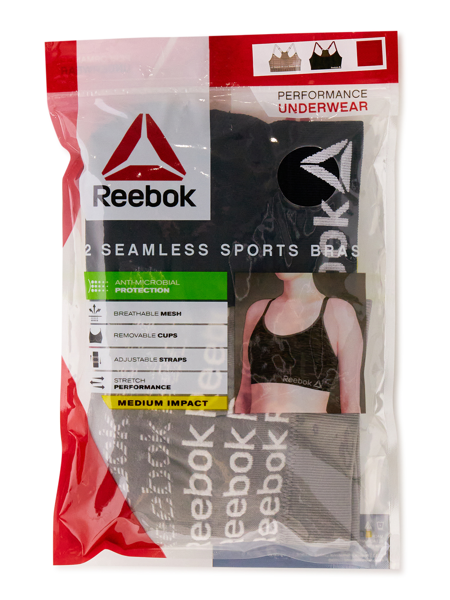 Reebok Women's Sports Bra, 2 Pack - image 3 of 7
