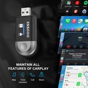 ESSGOO 2 in 1 Wireless CarPlay & Android Auto Adapter - 5.8GHz, Plug & Play, OTA Upgrade, Mini Model for 2016+ Wired - Compatible Cars with Seamless Dual - Platform Connectivity