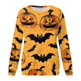 thumbnail image 4 of Blusa informal de cuello redondo y manga larga con estampado de Halloween para mujer, 4 of 5