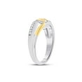 thumbnail image 4 of 10kt Two-tone Gold Mens Round Diamond 3-stone Wedding Ring 1/2 Cttw, 4 of 4
