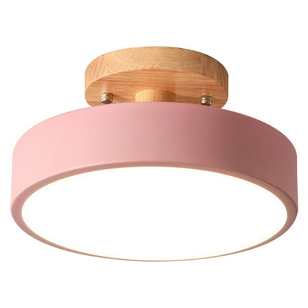 Ceiling Lights Modern LED Nordic Wood Lighting Fixture Indoor Luminaire Kitchen Living Bedroom Bathroom -Pink