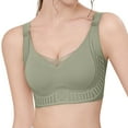 thumbnail image 1 of Bmisegm Women's Comfortable Adjustable Traceless Bra Non Underwire Design for Support and Stretchable Fit for Daily Wear Green L, 1 of 5