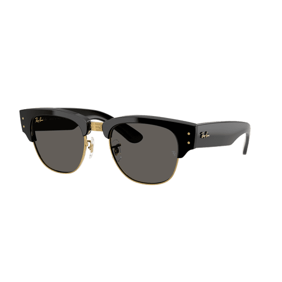 RAY-BAN RB0840S MEGA WAYFARER BLACKED OUT COLLECTION Square Shape Sunglasses Polished Black Frame | Ultra Black Lens 51mm