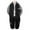 Black, variant on Kids Casual Denim Jacket and Pants Set with Striped Sleeves and Patchwork Details for Boys Girls Daily Wear Outfit